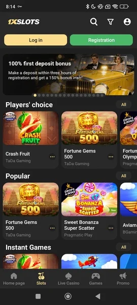 1xSlots Casino APK — скриншот 1