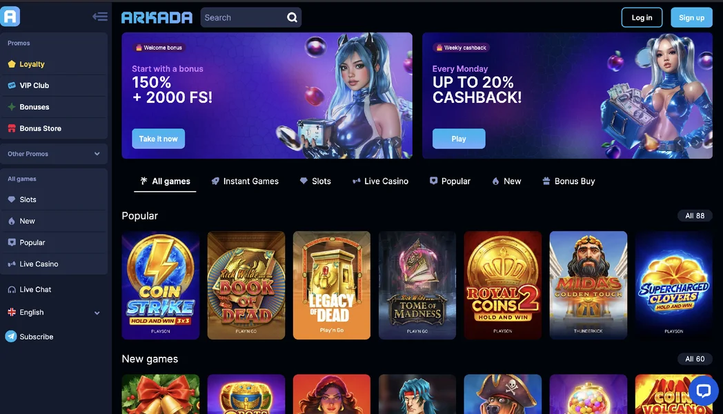 Arkada Casino APK — скриншот 2