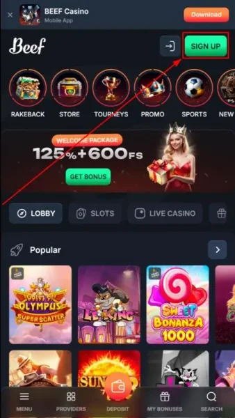 Beef Casino APK — скриншот 2