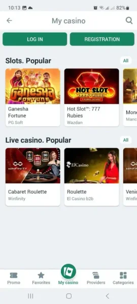 BetWinner Casino APK — скриншот 1