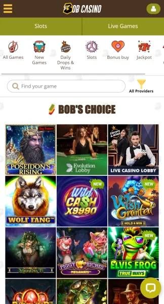 Bob Casino APK — скриншот 3