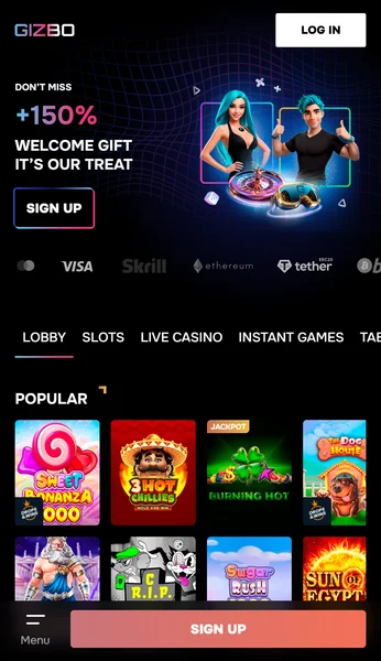 Gizbo Casino APK — скриншот 1