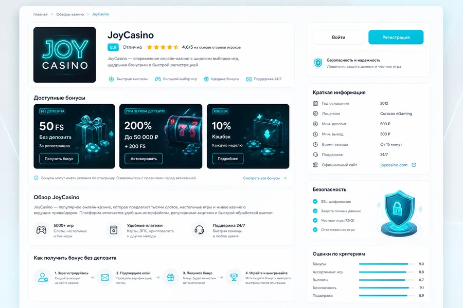 JoyCasino APK — скриншот 3
