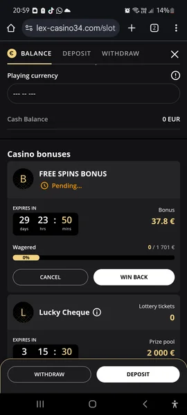 Lex Casino APK — скриншот 2