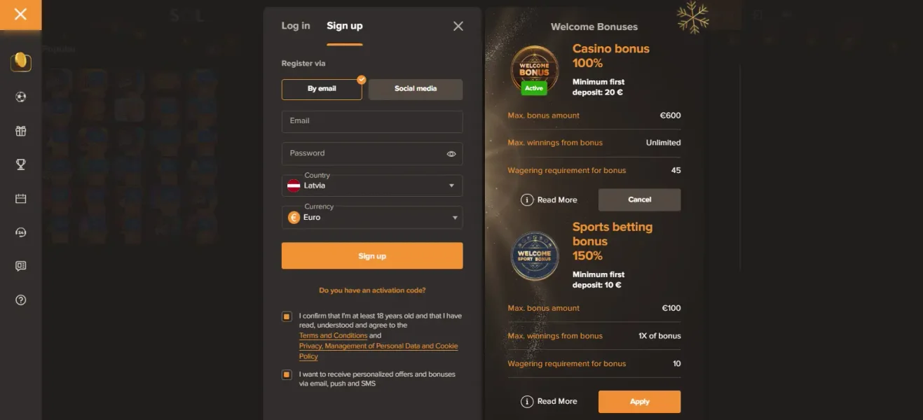 Sol Casino APK — скриншот 4