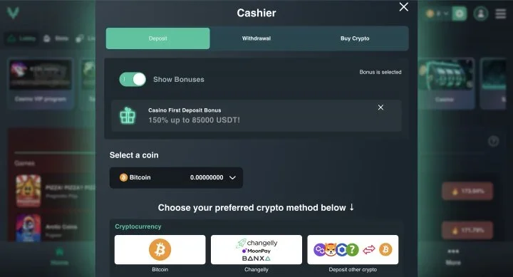 Vave Casino APK — скриншот 2