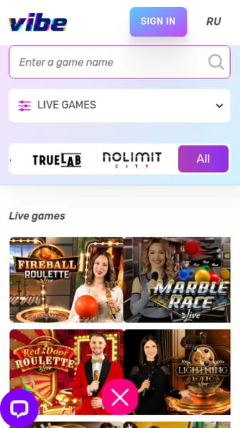 Vibe Casino APK — скриншот 3